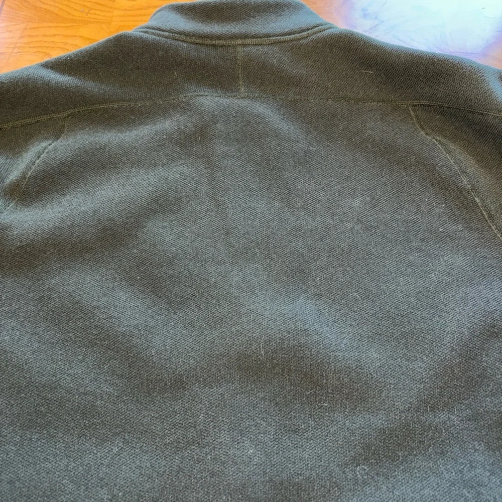 The north face men’s large hunter green and gray fleece‎ jacket full zip